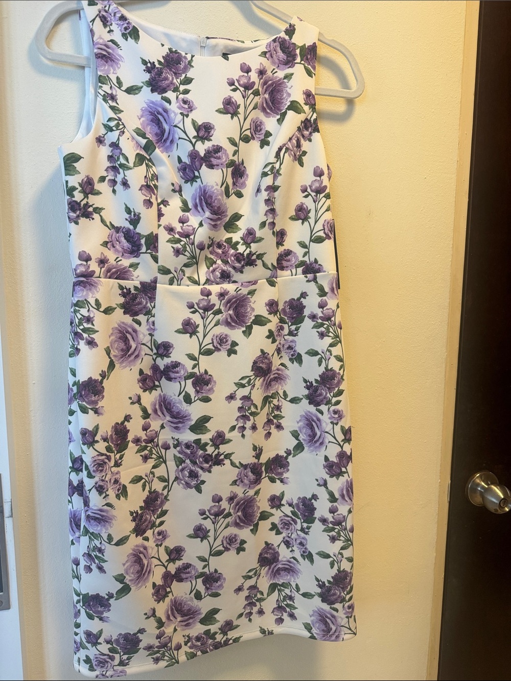 Glamour White Mini Dress with Purple Floral Print